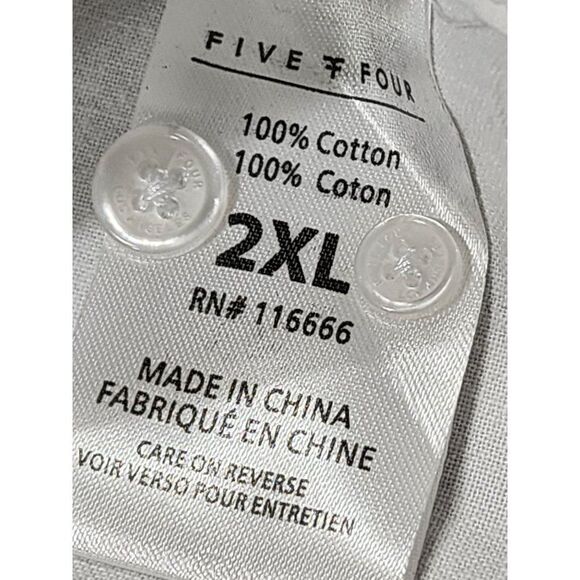 FIVE FOUR Men's 2XL NWT Long Sleeve White Dress Shirt - Picture 5 of 11